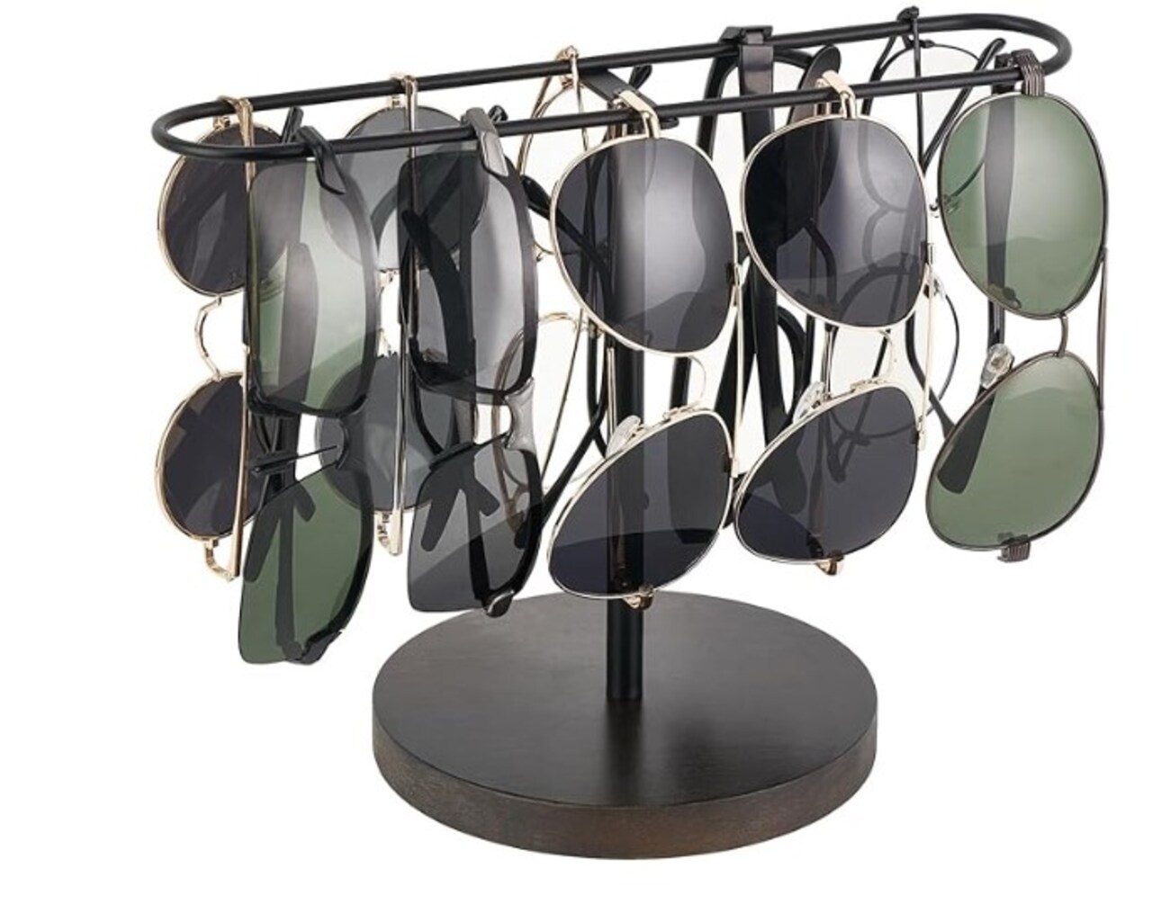 Tabletop Glasses Sunglasses Organizer Eyeglass Holder Rustic Eyeglass Display Storage for Countertop Table Desk Decor for Dorm Home Bedroom Bathroom